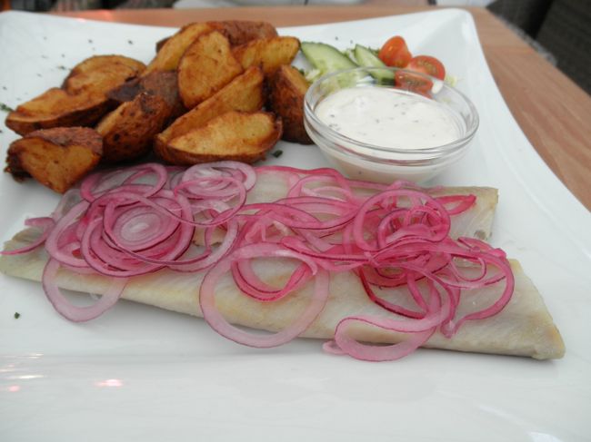 　こっちははっきり覚えてます。<br /><br />　ニシンの酢漬けです。これがおいしくて、しめさばみたいなお味。もっと酸っぱくて、生臭いかと思ってたので意外。食べてみるものです。ビールも進みます。<br /><br />　というわけで、タリン散策編終了。ラヘマー国立公園ツアーへと移ります。