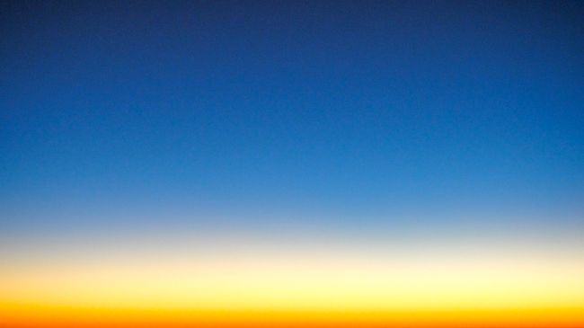 サンルイスに向かう飛行機からの夕焼け