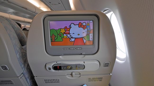 座席は国内航空線並みに狭い．シートは固めで，疲れにくい感じで，その点では心地よい．
