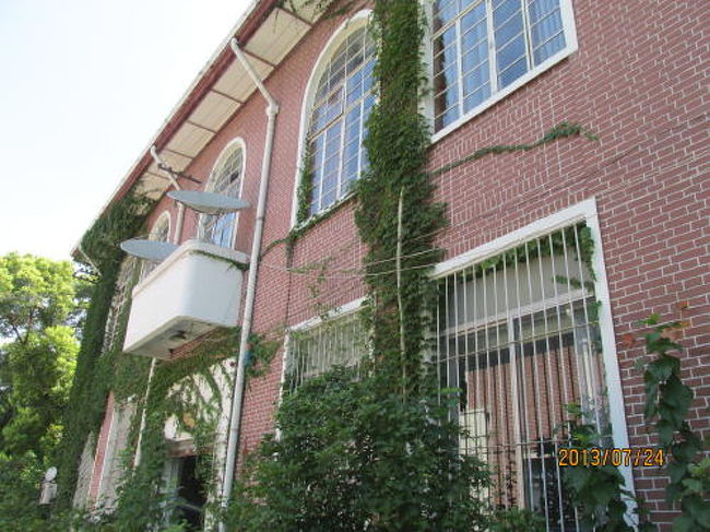 建物の側面には蔦に覆われています。<br /><br />