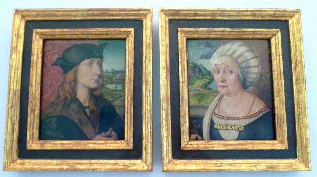 アルブレヒト・ヂューラーの絵もあります。Hans Tucher(1456-1536)、Felichtas Tucher(1466-1514）。親子の肖像だと思ったら夫婦の肖像らしい。<br />