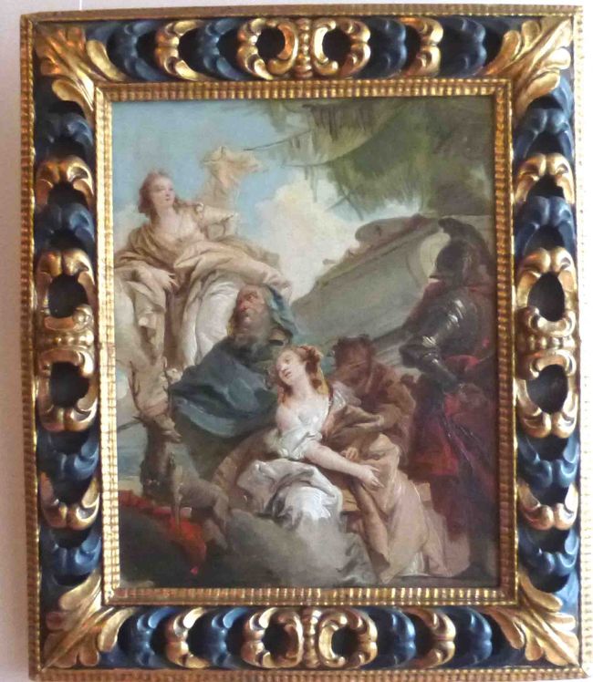 ゲーテツァイト（ゲーテ時代）という部屋もありました。<br /><br />ゲーテはこの城の再建に力を尽くしただけでなく、美術館の館長としても活躍しました。<br />その時代に集めた絵画などもたくさんあります。<br /><br />イタリアのティエポロ（1727-1804）の作品。<br />「Opferung der Iphigenie」ギリシャ神話。<br />トロイア遠征軍が立ち往生したときに犠牲に供されたイフィゲニアの物語。<br />