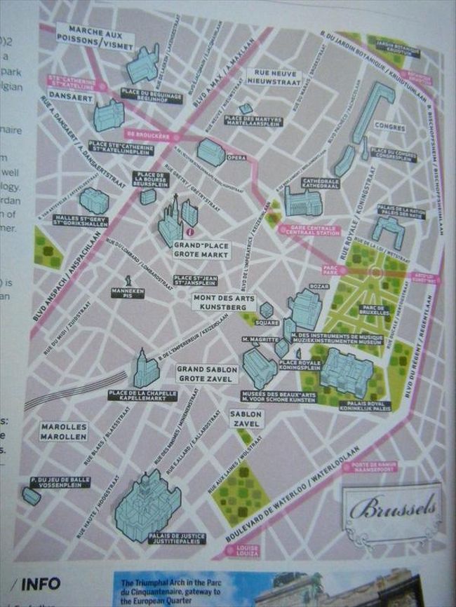 雑誌の地図を参考に、