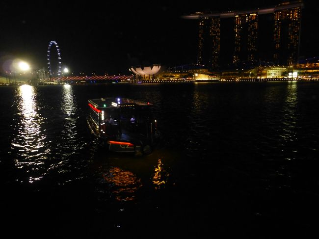 食事後は前日に引き続きマーライオンパークへ。<br /><br />リバークルーズに乗船します。<br /><br />大人１８ドル、小学生は１０ドル、幼児は無料でした。