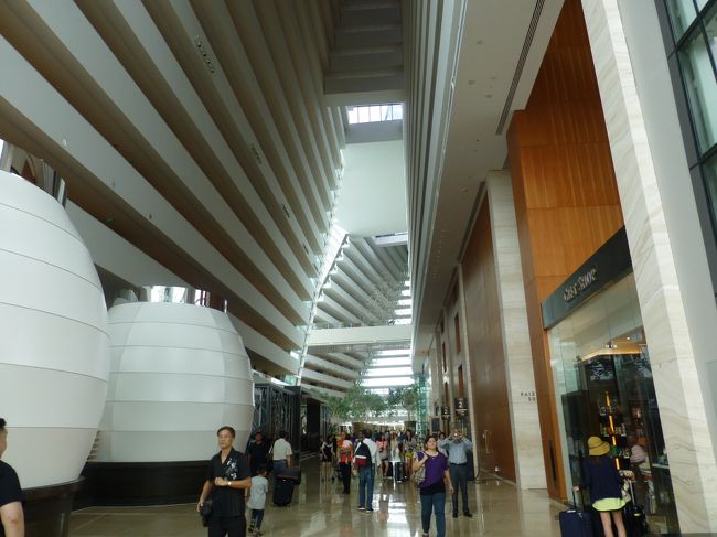 ようやくタワー１に到着。<br /><br />まだ１１時頃でしたが、ダメもとでチェックイン＆入室できるか聞いてみると、やはり１５時まで不可との回答でしたが、荷物は預かってくれて、プールも利用可能とのこと。<br /><br />ただ、結構疲れていたのでプールは断念して、再度ショップスアットマリーナベイサンズへ。