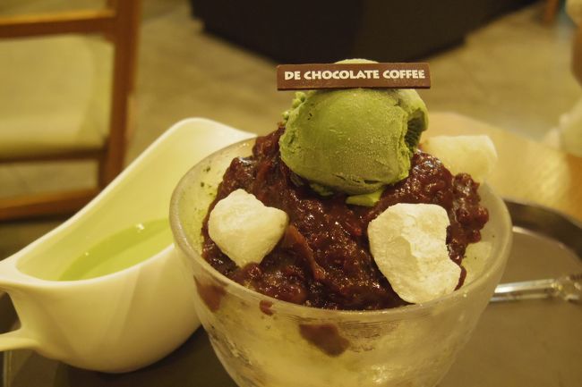 抹茶のパッピンスを注文<br /><br />まさかの美味しさで疲れも吹っ飛んでしまった♪<br /><br />その後また歩いてホテルへ戻り１日目終了