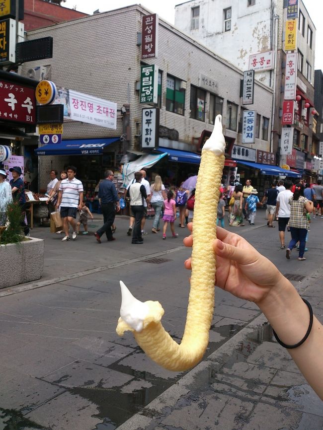 曲がった形のコーンの中にアイスが詰まったものでした<br /><br />でも・・・<br /><br />これ美味しくなかった