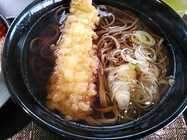 仕事を早々に終わらせた、だんさんを待ち、高速に乗りましたが・・・お昼は時間がないので、砂川ICで食事をとりました〜<br />私は海老天そば、ここのお蕎麦美味しいのですよ〜♪