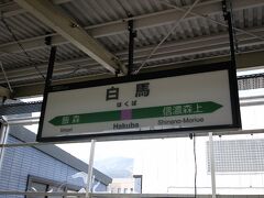 新宿から、特急「あずさ」号で白馬へ。
でも、例年とは違い途中下車せず、白馬まで直行です。

乗るのも、１日１往復の大糸線直通南小谷行き。
新宿駅から約４時間の旅です。