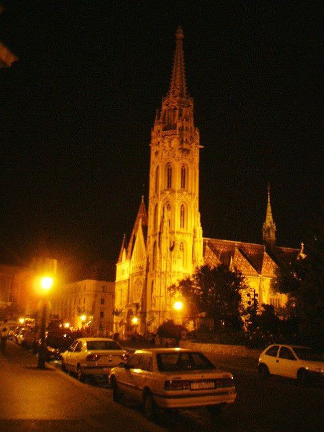 夕食をとって日が暮れてから歩いて丘を下る。