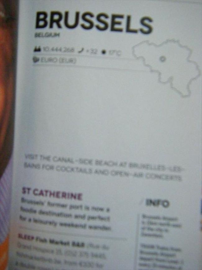 機内誌に載っているブリュッセルの情報を見てみる、