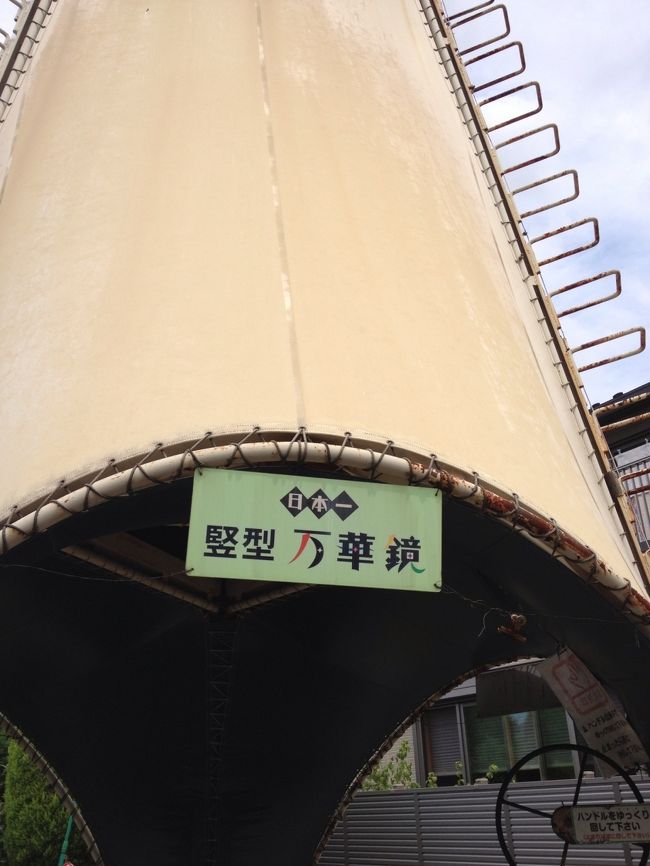 日本一の万華鏡だって！<br />右下のレバーで回します。