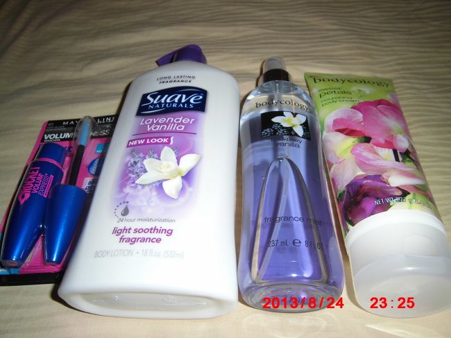 Ｋmart<br /><br />メイベリンマスカラ　very black 　$7.49<br />suave ボディクリーム　バニラ　$3.99<br />ボディミスト　バニラ　$5.99<br />ボディクリーム　ポピー　$5.99<br />