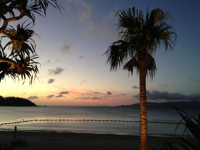 17時半の予約、喜瀬ビーチパレスのレストラン、喜瀬のちんぼーらへ。<br />夕日をバックにＢＢＱ。<br />もずくの天ぷら、海ぶどう、ポーポー（沖縄風クレープ）も注文。<br /><br />「夏の気温＋西日＋グリルの火、暑い×暑い×熱い！アツすぎて無言になる（笑）」