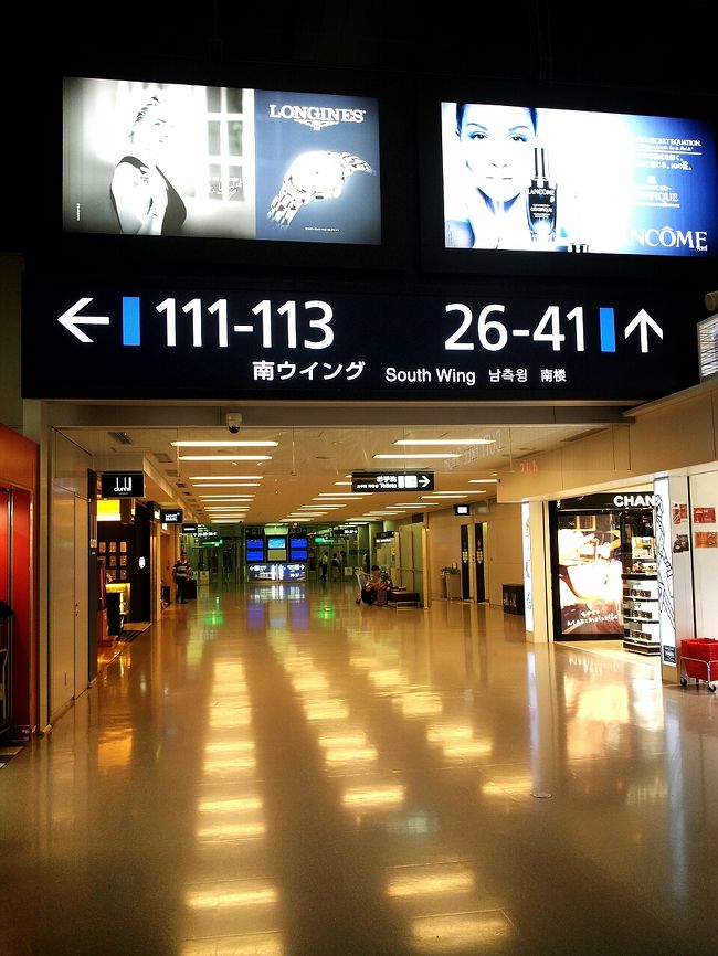 関空に到着。<br />羽田で預けた荷物はホノルルまで持って行ってくれるので、<br />空港内は身体だけで移動です。