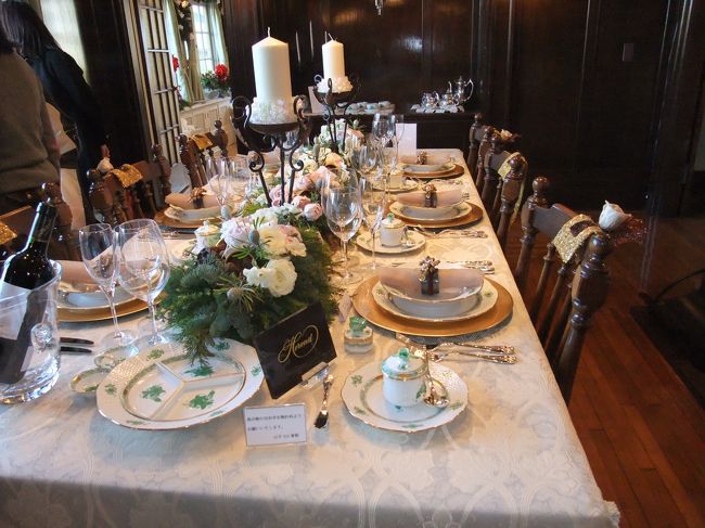 館内、クリスマスデイナー、テーブルセット