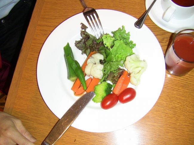 ホテルの朝食。ビッフェ。<br />