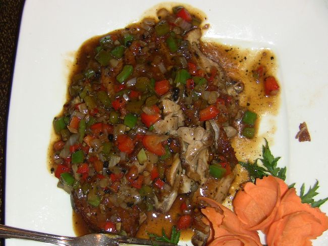 アヒルの肉料理。<br />