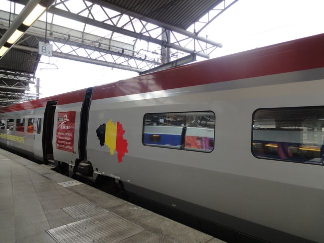 ベルギーの国の形と国旗の色を型どったマークが車体に描かれています。