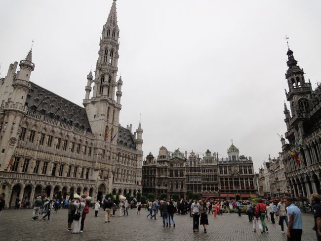 世界遺産「グラン・プラス」、中世の街の中心といった感じです。左手は市庁舎。市庁舎の中でフラワーアレンジメントのイベントをやっていたので入りました。内容はよく分からなかったのですが、出てくると雨が上がっていてラッキーでした。