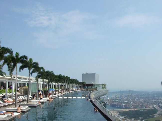 さすがに屋上は暑い…、昨夜行ったバーで休憩。<br />バーからプールを眺める。<br /><br />「飛び込みた〜い。」