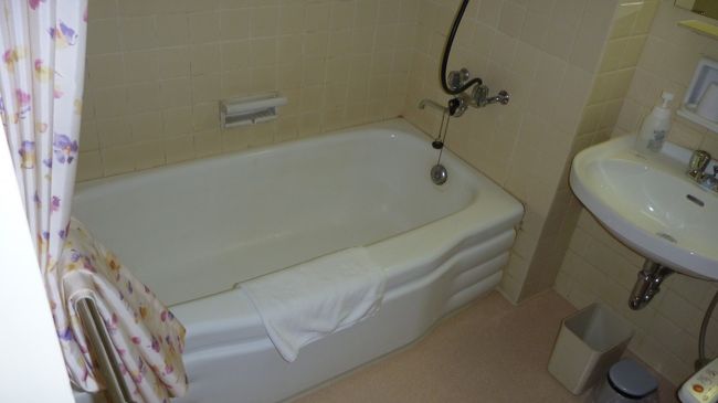 一応バストイレ付　<br />意外とバスタブもでかいが一度も使用ぜす、温泉あるから使わないでしょ！