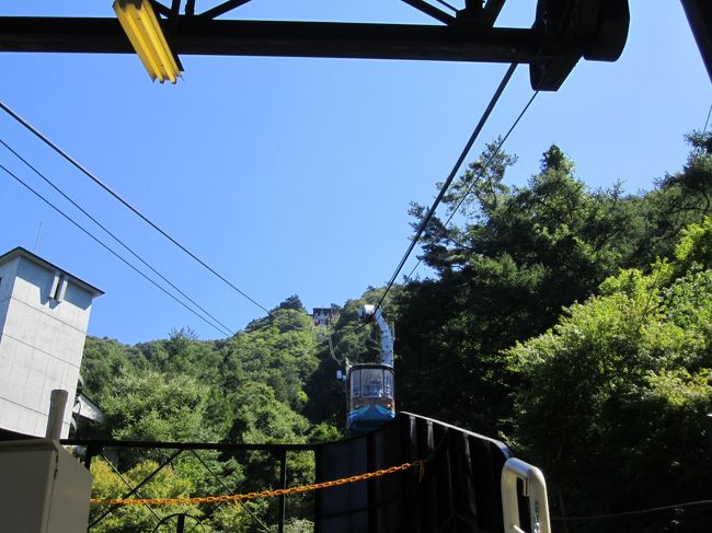 30人乗りくらいの小さなロープウェイ