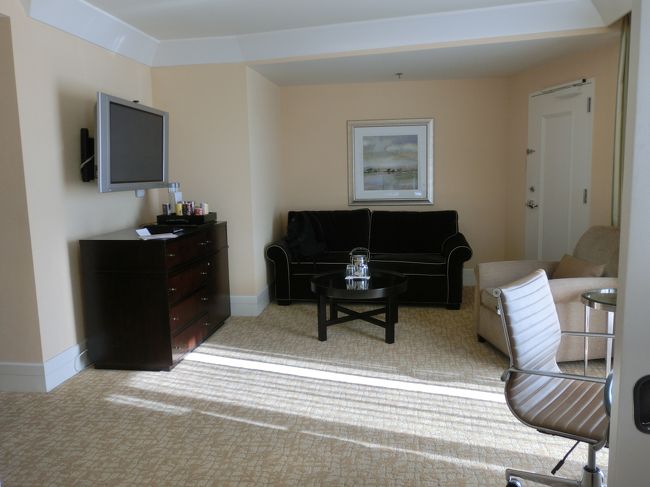 （こちらはベッドルーム側から見たリビングルーム）