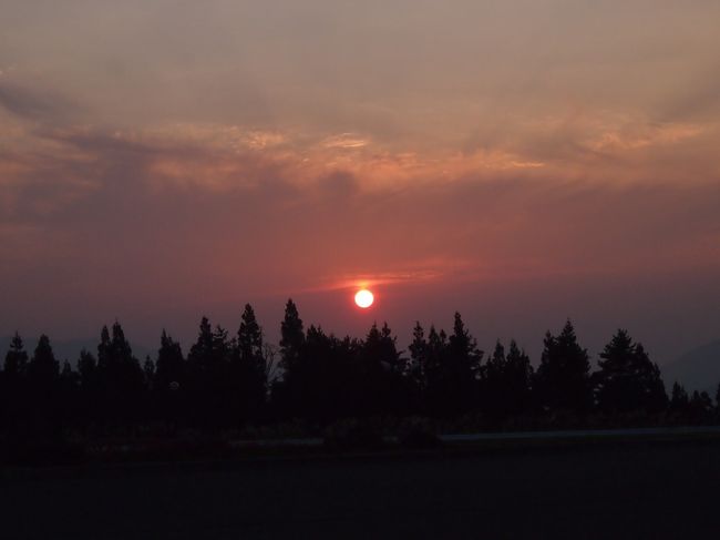 間に合いました、夕陽がまだ 空に残っています。
