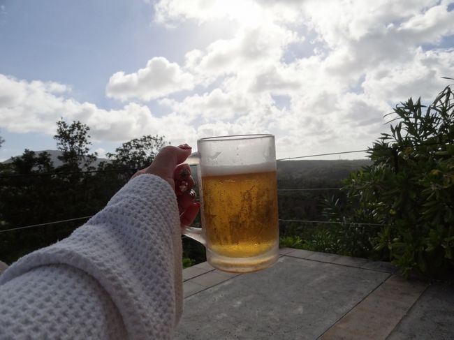 せっかくなのでビール飲もう(*^^*)<br />１杯６００円なり〜。<br /><br />プールサイドで飲むビールはまたうんまいね♪