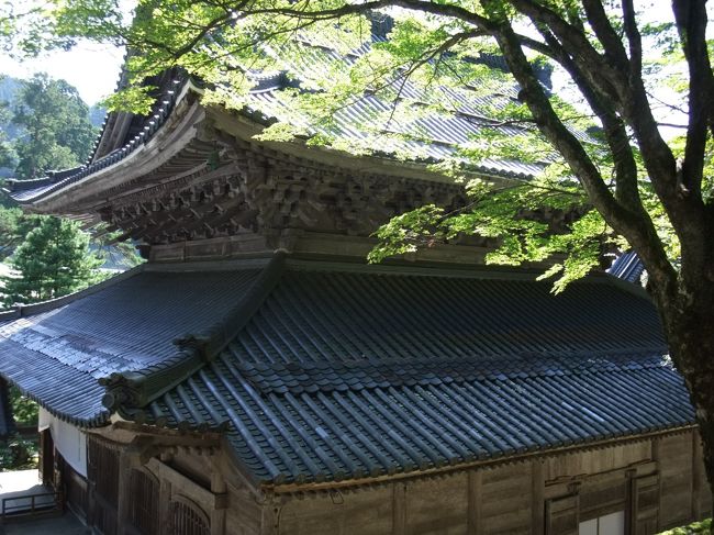 こちら、よく見ると屋根の上にさらに瓦が重ねてあります。<br />雪の季節に、屋根から落ちる雪が当たる場所に瓦が。<br />それが割れることで下の瓦を守っているとか。<br />冬はまた全く違う顔を見せてくれるんでしょうね・・・