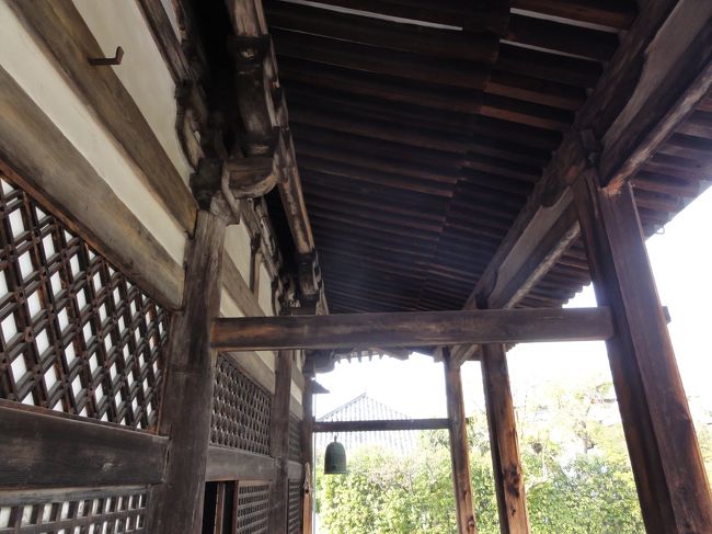 「極楽坊本堂」　の中は　「撮影禁止」　です。<br /><br /><br />「撮影禁止の貼紙」　がなく、「欧米の観光客」　と　「僧侶（お坊さん）」　とが　「激しく喧嘩」　していました。<br /><br /><br />「貼紙」　はしておくべきで　「元興寺」　に非があるのではと思い見てました。