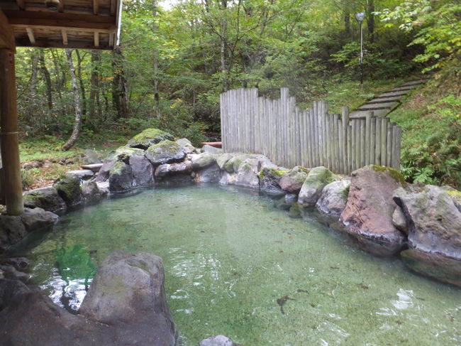 混浴といえば乳白色でお湯の中は見えないようなイメージありますが、ここはきれいな透明のお湯(^-^;<br />でも角度によっては木の壁や岩で全然見えないので大丈夫でした。入ってる人数にもよりますが・・・<br /><br />少しするとおじちゃんが出て行ったので、場所を移動して撮影。<br /><br />人がいなくなったからと言って油断はできません！さっき下りてきた階段から、お風呂が丸見えなのです（笑）<br />今から帰っていくおじちゃんと、新しく来るかもしれないお客さんにドキドキしながらの入浴です。