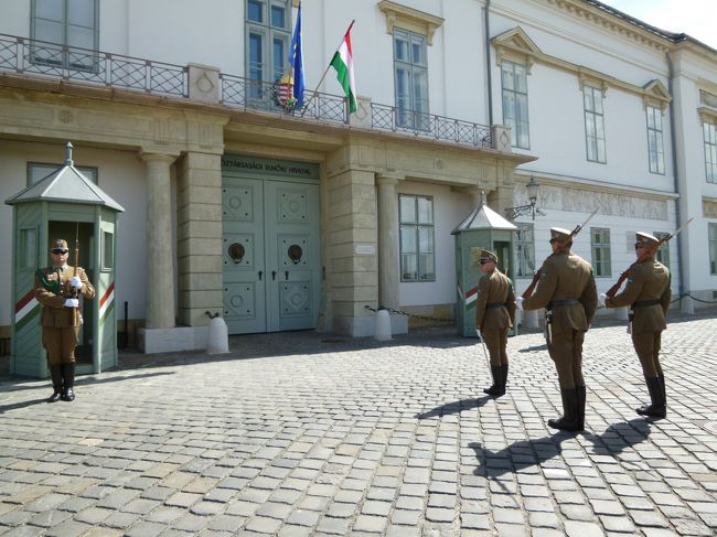 王宮の丘にて。<br />兵隊さんの交代式に遭遇。<br />皆様なかなかのイケメン♪
