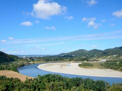 関越道 越後川口サービスエリア (上り) よりの信濃川の眺め