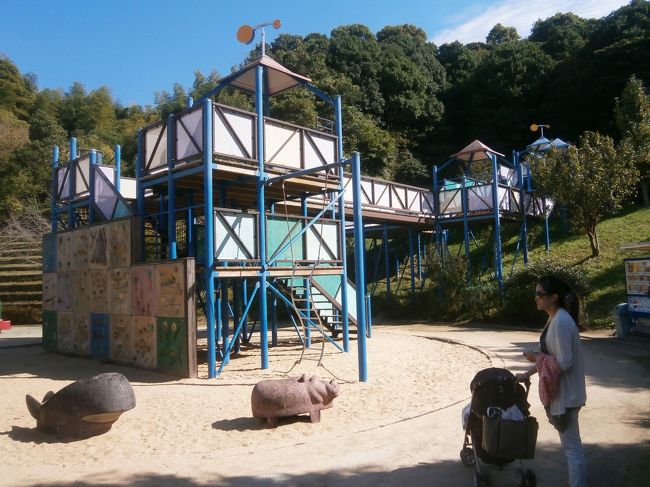 遊び場でもあまり遊ばず・・・謎は夕食時に判明します・・・