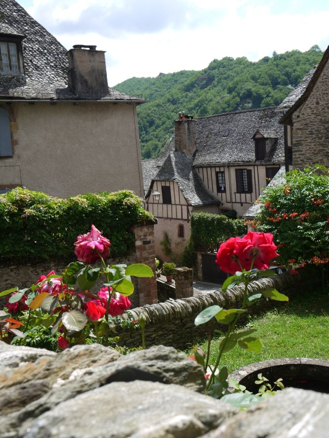 村内の風景です。赤いバラが咲いていました。