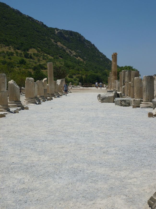 壊れた柱が並んでます。<br />