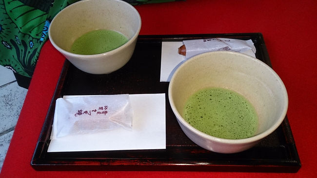 博物館内のお茶席で一服