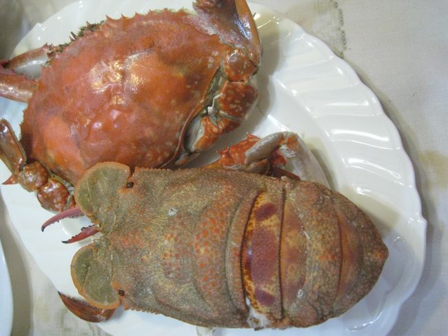 上がワタリガニ<br /><br />下がセミエビ<br /><br />　　通称セミ、これは絶品！