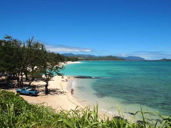 ラニカイへ行く途中のカイルアビーチ。<br />ほんと大好きになりました。<br />一日のんびり出来る場所、長男坊はカイルアビーチが気に入ったらしく。次の場所に行くのをすごく拒んで大変だった。<br />色んな処に行きたいからごめんな！