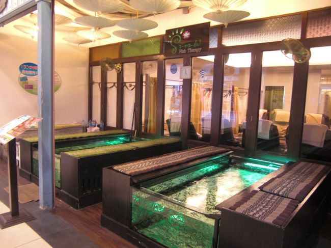 マッサージ屋の前にはドクターフィッシュがあるので<br />それを目指して行けば行けます！！<br /><br />タクシー降りて右側に進むとあります！！