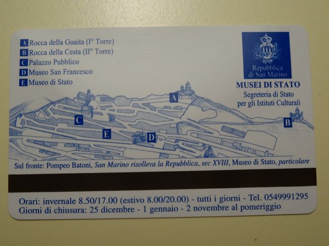 裏側、このカードで入れる所、５ヶ所の場所が書いてあるが、実際には入れるのは４ヶ所。