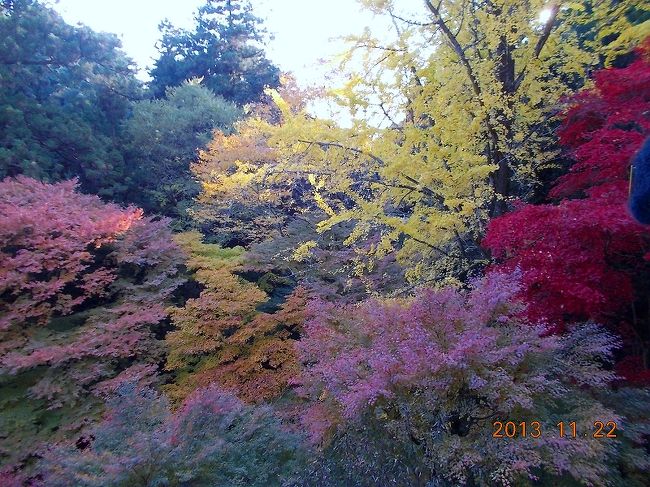 2013.11.22（金）書写山摩尼殿からの眺望。紅葉が映える