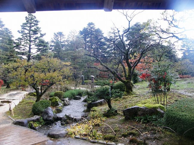 突然雹交じりの雨が降ってきて非難する。
