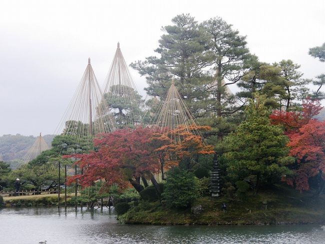 蓬莱島と唐崎松の雪吊りを・・。