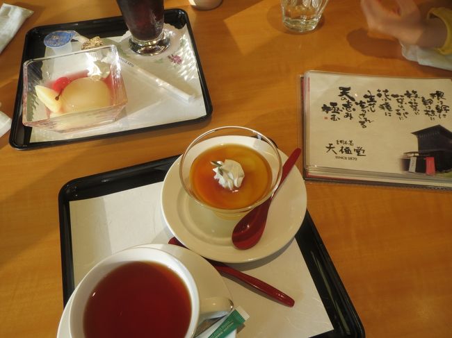 葛プリンにしました〜<br />待っている間、テラスを走り回って子供たちは楽しんでいます。<br />散策中、抱っこーとか言っていたのは何なのか・・・<br /><br />