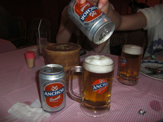 夕食はとりあえずビールで乾杯☆<br /><br />