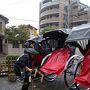 紅葉し始めの雨の京都　　初めて人力車にのっちゃったあ！！