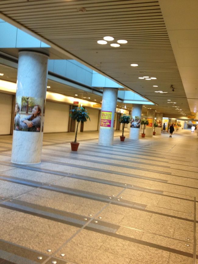 一直線の商店街。